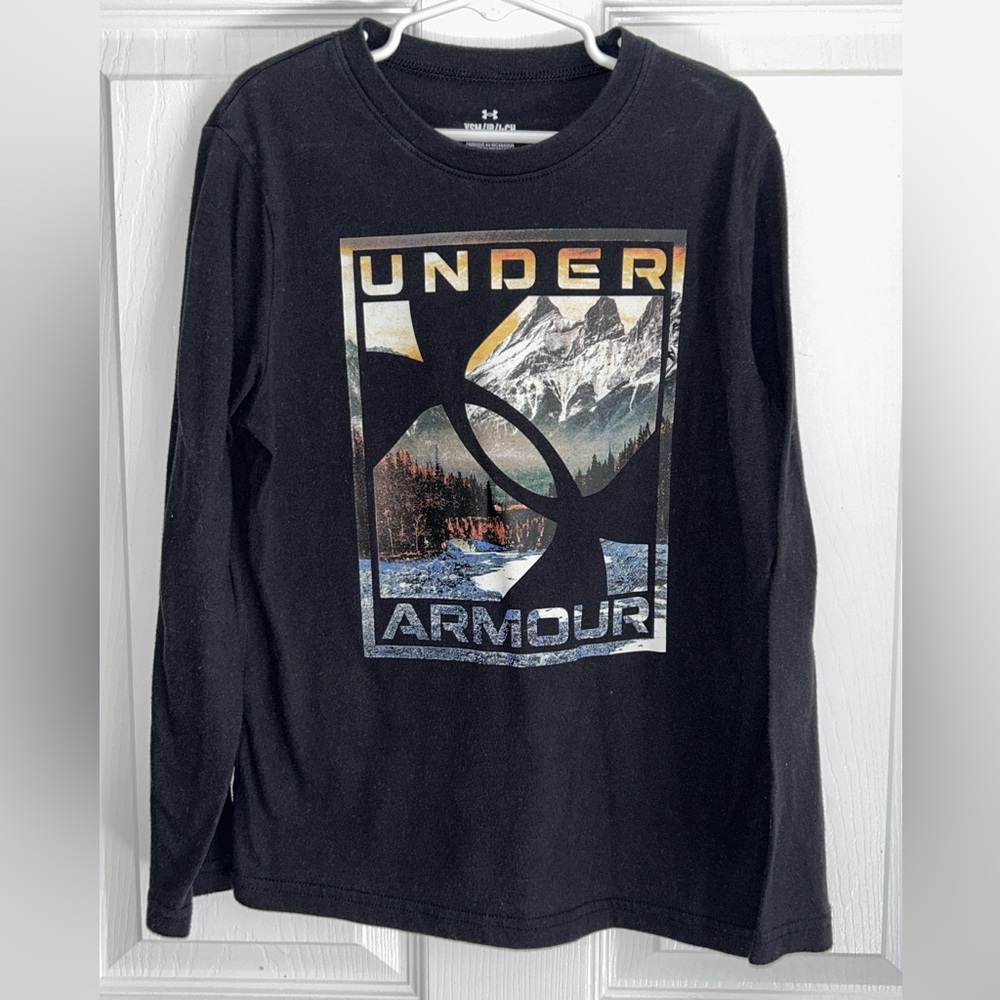 Under Armour Black Long Sleeve with Mountain Graphic